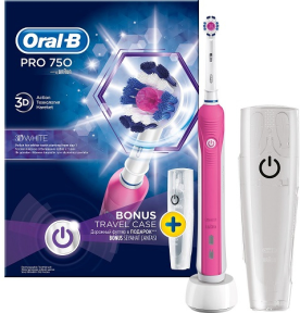 Oral-B Pro 750 3D White Pembe Şarjlı Diş Fırçası