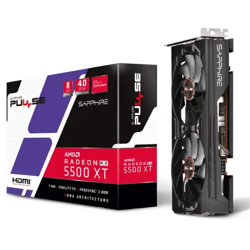 Sapphire Pulse RX 5500 XT 8G AMD Radeon RX 5500 XT 8GB GDDR6 128Bit DX12 Gaming Ekran Kartı - 11295-01-20G