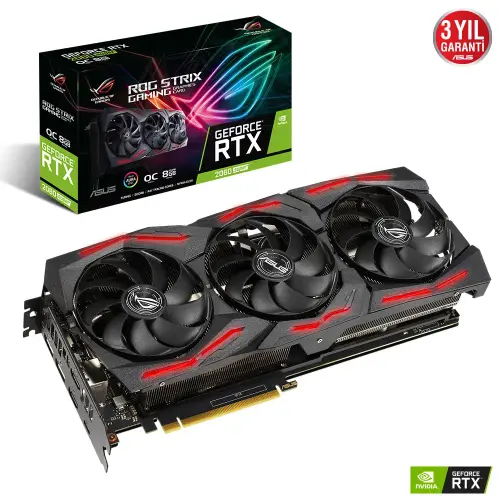 Asus Rog Strix RTX2060S-O8G-EVO-Gaming GeForce RTX 2060 Super 8GB GDDR6 256Bit DX12 Gaming Ekran Kartı