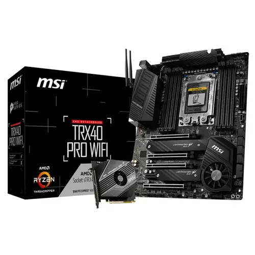 MSI TRX40 Pro WiFi Threadripper 3. Nesil DDR4 4666MHz(OC) Soket sTRX4 PCIe 4.0 M.2 ATX Gaming Anakart