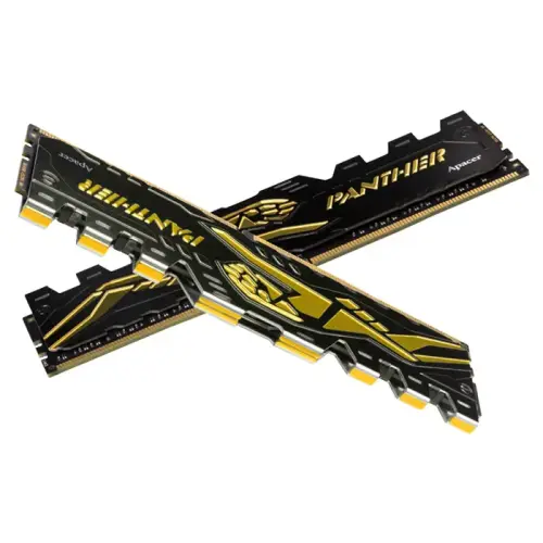 Apacer Panther Black-Gold 16GB (2x8GB) 3000MHz CL16 DDR4 Gaming Ram (AH4U16G30C08Y7GAA-2)