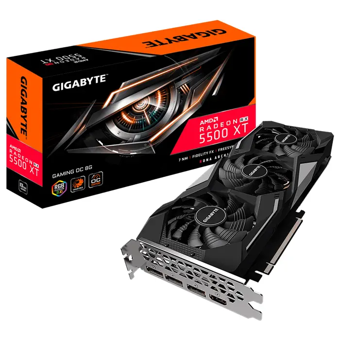 Gigabyte GV-R55XTGAMING OC-8GD Radeon RX 5500 XT 8GB GDDR6 128Bit DX12 Gaming Ekran Kartı