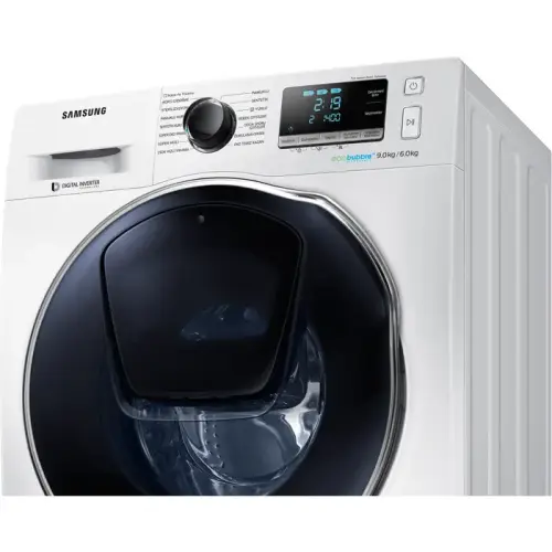 Samsung WD90K6B10OW/AH AddWash B 1400 Devir 9 Kg / 6 Kg Beyaz Kurutmalı Çamaşır Makinesi