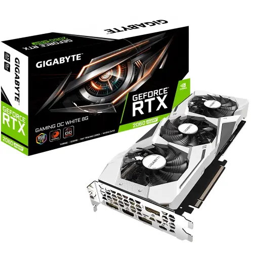 Gigabyte GV-N206SGAMINGOC WHITE-8GC GeForce RTX 2060 Super 8GB GDDR6 256Bit DX12 Gaming Ekran Kartı