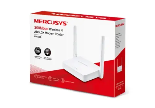 Mercusys MW300D 300Mbps N ADSL2+ Kablosuz Modem Router