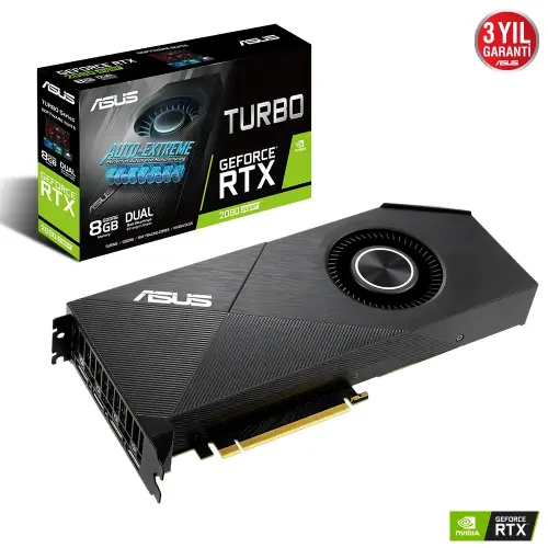 Asus Turbo-RTX2080S-8G-EVO GeForce RTX 2080 Super 8GB GDDR6 256Bit DX12 Gaming Ekran Kartı