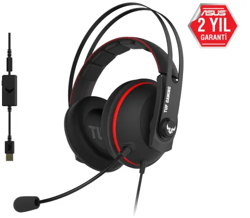 Asus TUF Gaming H7 Red Kablolu Gaming (Oyuncu) Kulaklık