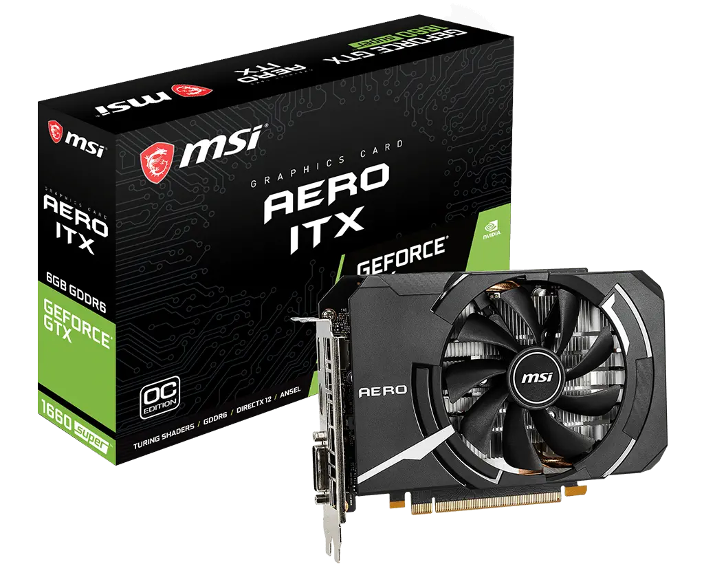 MSI GeForce GTX 1660 Super Aero ITX OC 6GB GDDR6 192Bit DX12 Gaming (Oyuncu) Ekran Kartı