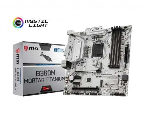 MSI B360M Mortar Titanium Intel B360 Soket 1151 DDR4 2666MHz mATX Gaming Anakart