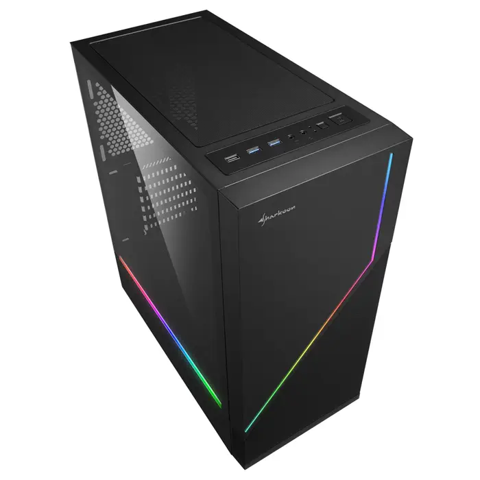 Sharkoon RGB Flow ARGB USB 3.0 Temperli Cam ATX Mid-Tower Gaming Kasa