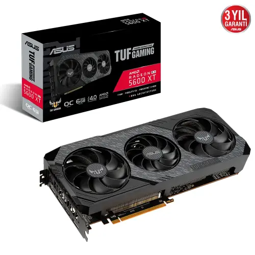 Asus TUF 3-RX5600XT-O6G-EVO-Gaming AMD Radeon RX 5600 XT 6GB GDDR6 192Bit DX12 Gaming Ekran Kartı