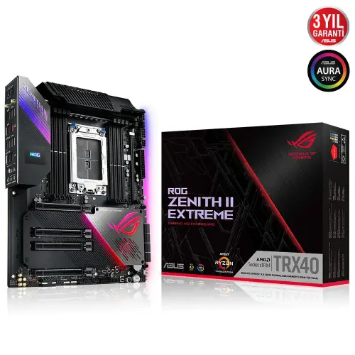 Asus ROG Zenith II Extreme AMD TRX40 Soket sTRX4 DDR4 4733(OC)Mhz E-ATX Gaming (Oyuncu) Anakart