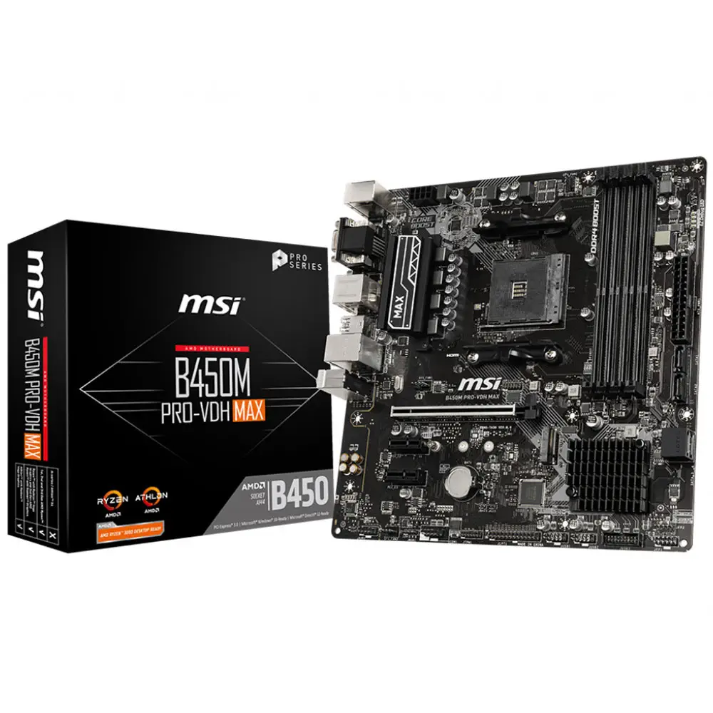 MSI B450M PRO-VDH MAX AMD B450 Soket AM4 DDR4 3866(OC)MHz m-ATX Gaming (Oyuncu) Anakart