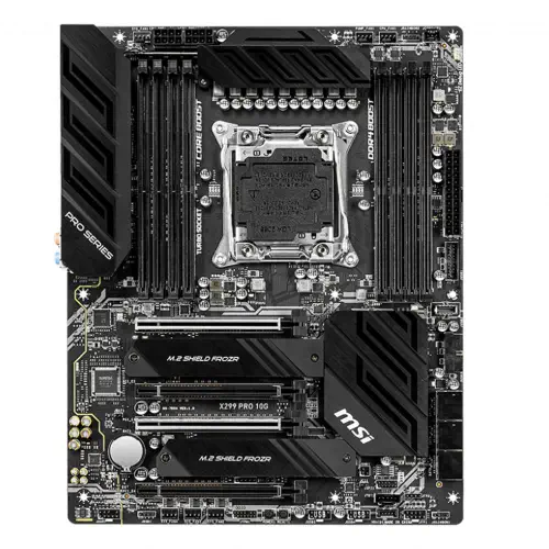 MSI X299 PRO 10G Intel X299 Soket 2066 DDR4 4200(OC)Mhz ATX Gaming (Oyuncu) Anakart
