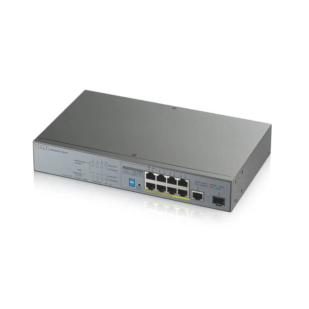 Zyxel GS1300-10HP 10 Port Gigabit PoE Yönetilemeyen Switch 