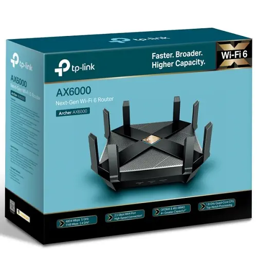 Tp-Link Archer AX6000 1148Mbps-4804Mbps Dual-Bant Kablosuz Ax Router