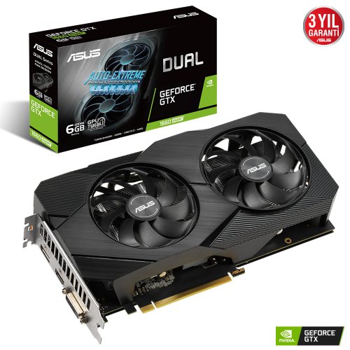 Asus DUAL-GTX1660S-6G-EVO GeForce GTX 1660 Super 6GB GDDR6 192Bit Ekran Kartı