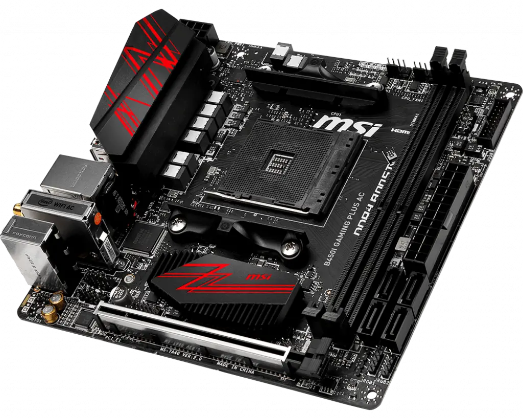 MSI B450I Gaming Plus AC AMD B450 Soket AM4 DDR4 3466(O.C.)MHz Mini-ITX Gaming Anakart