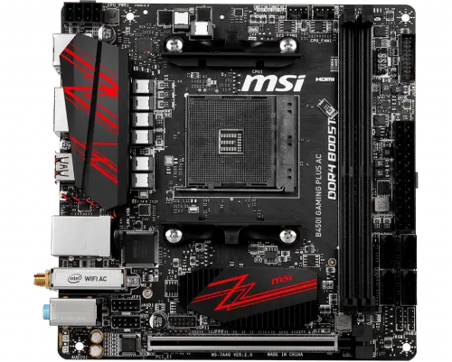 MSI B450I Gaming Plus AC AMD B450 Soket AM4 DDR4 3466(O.C.)MHz Mini-ITX Gaming Anakart