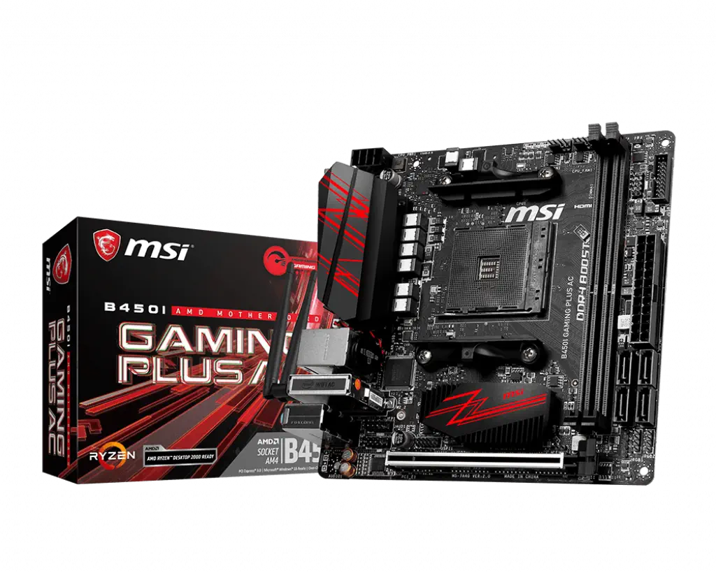 MSI B450I Gaming Plus AC AMD B450 Soket AM4 DDR4 3466(O.C.)MHz Mini-ITX Gaming Anakart