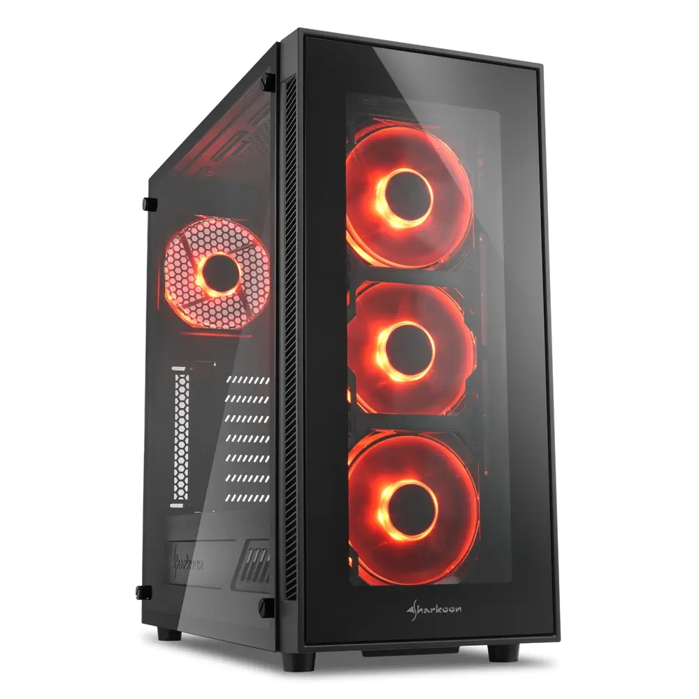 Sharkoon TG5 Red USB 3.0 Kırmızı LED Fan Temperli Cam ATX Mid-Tower Gaming Kasa