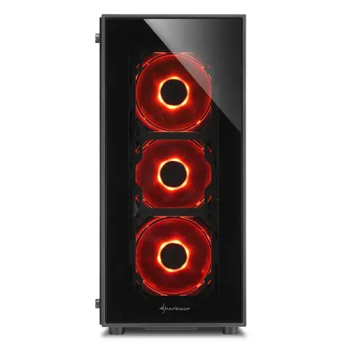 Sharkoon TG5 Red USB 3.0 Kırmızı LED Fan Temperli Cam ATX Mid-Tower Gaming Kasa