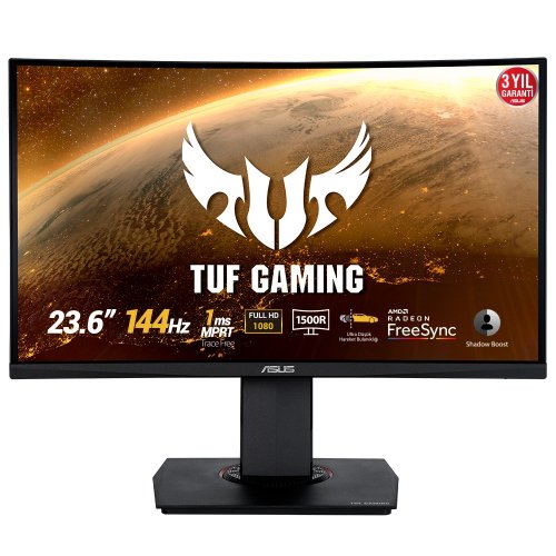 Asus TUF Gaming VG24VQ 23.6″ 1ms 144Hz ELMB Adaptive-Sync Flicker-Free VA Full HD Curved Gaming Monitör
