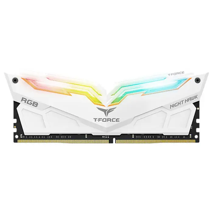 Team T-Force Night Hawk RGB White 16GB (2x8GB) 3200MHz CL16 DDR4 Gaming Ram (TF15D416G3200HC16CDC01)