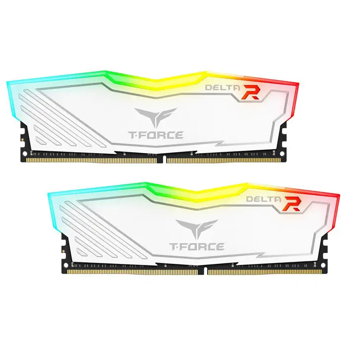 Team T-Force Delta RGB White 16GB (2x8GB) 3200MHz CL16 DDR4 Gaming Ram (TF4D416G3200HC16FDC01)