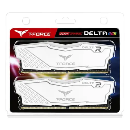 Team T-Force Delta RGB White 16GB (2x8GB) 3200MHz CL16 DDR4 Gaming Ram (TF4D416G3200HC16FDC01)