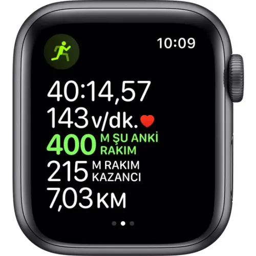 Apple Watch Seri 5 40mm GPS Space Grey Alüminyum Kasa ve Siyah Spor Kordon MWV82TU/A