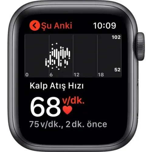 Apple Watch Seri 5 40mm GPS Space Grey Alüminyum Kasa ve Siyah Spor Kordon MWV82TU/A