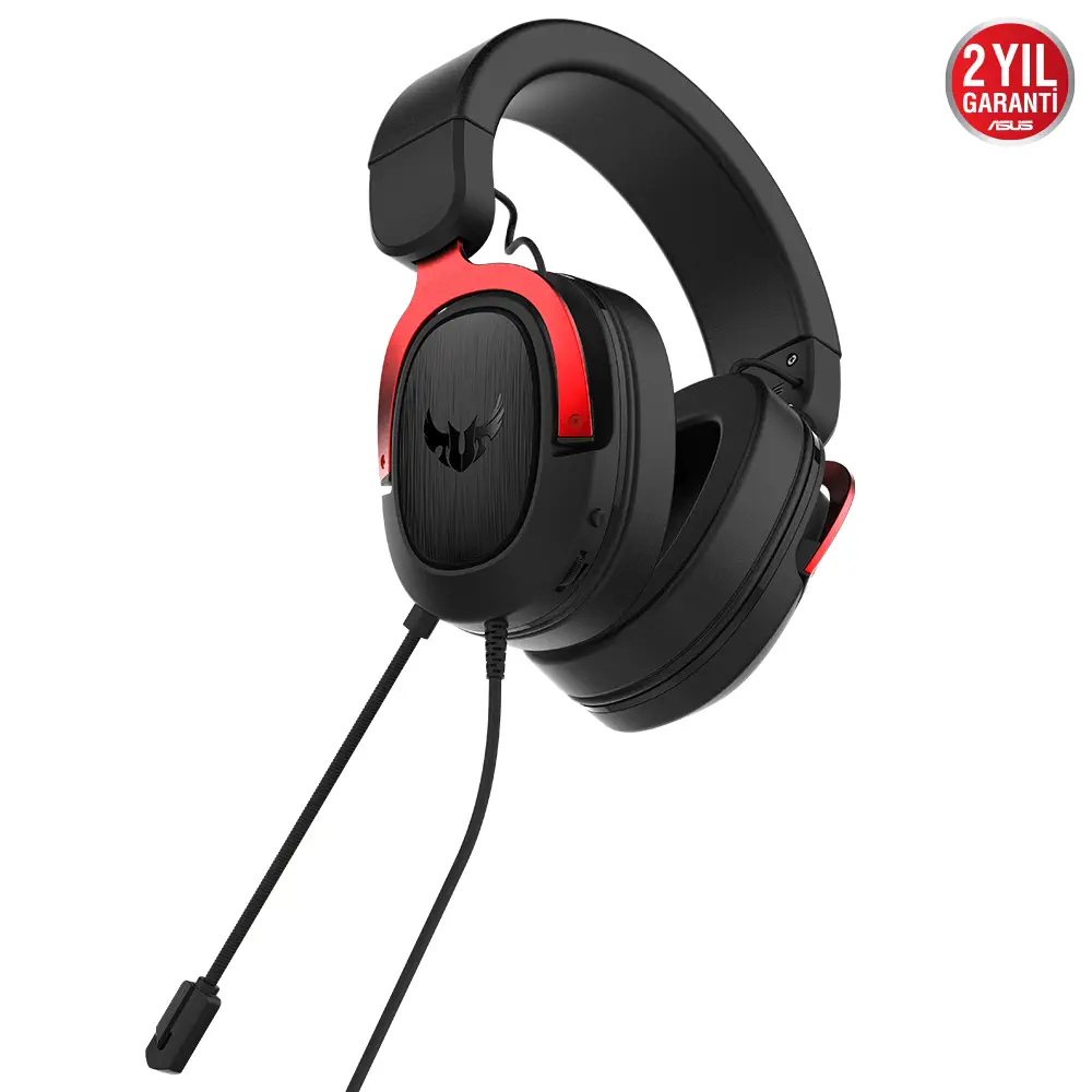 ASUS TUF Gaming H3 Red 7.1 Surround 3.5mm Kablolu Gaming (Oyuncu) Kulaklık