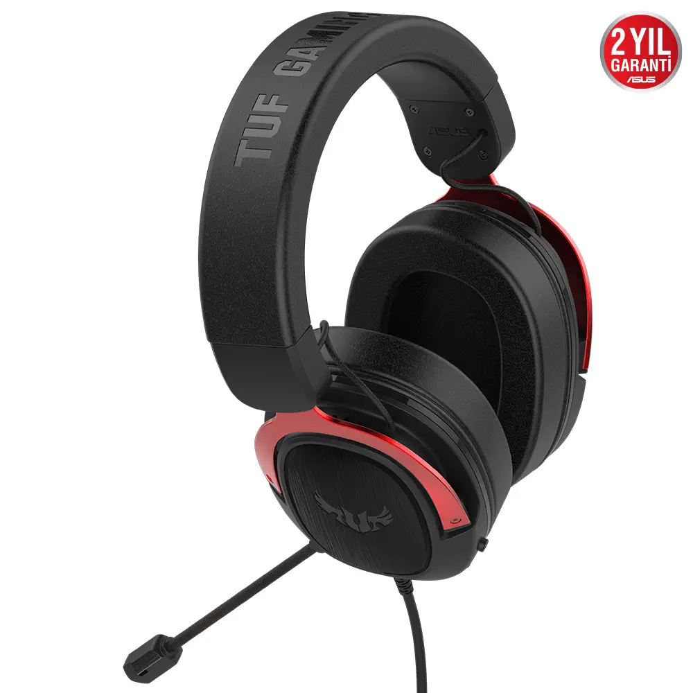 ASUS TUF Gaming H3 Red 7.1 Surround 3.5mm Kablolu Gaming (Oyuncu) Kulaklık