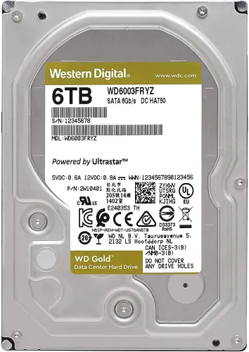 WD Gold Enterprise WD6003FRYZ 6TB 7200RPM 256MB 3.5″ SATA3 Harddisk