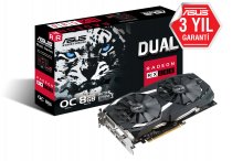 Asus Radeon RX 580 8GB OC GDDR5 256 Bit 2xDP/2xHDMI/DVI Gaming Ekran Kartı - Dual-RX580-O8G