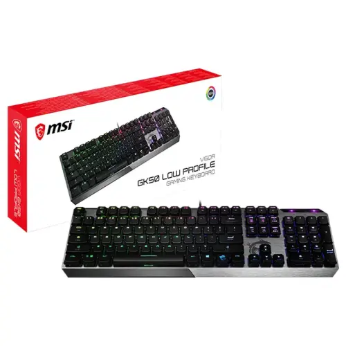 MSI Vigor GK50 Low Profile TR Q RGB Kailh Low Profile Switch Mekanik Kablolu Gaming (Oyuncu) Klavye