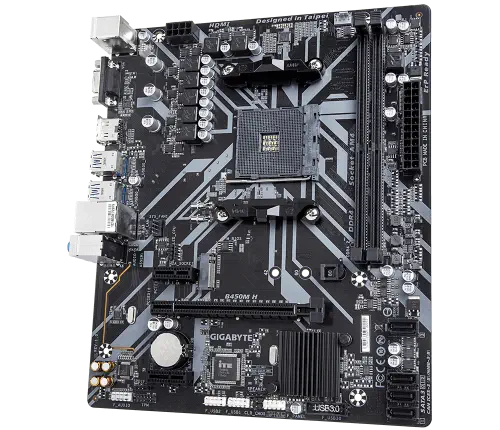 Gigabyte B450M H AMD B450 Soket AM4 DDR4 3600(OC)MHz mATX Gaming (Oyuncu) Anakart