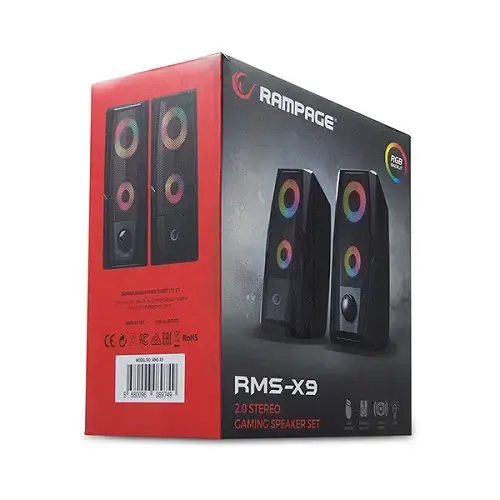 Rampage RMS-X9 2.0 RGB Işıklı Multimedia 5V 30dB Gaming Oyuncu Speaker