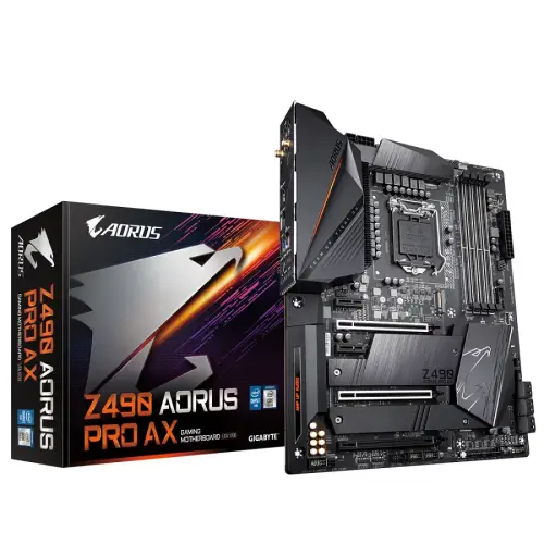 Gigabyte Z490 AORUS PRO AX Intel Z490 Soket 1200 DDR4 5000(OC)MHz ATX Gaming (Oyuncu) Anakart