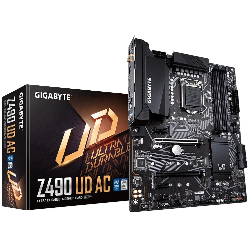 Gigabyte Z490 UD AC Intel Z490 Soket 1200 DDR4 4500(OC)Mhz ATX Gaming (Oyuncu) Anakart
