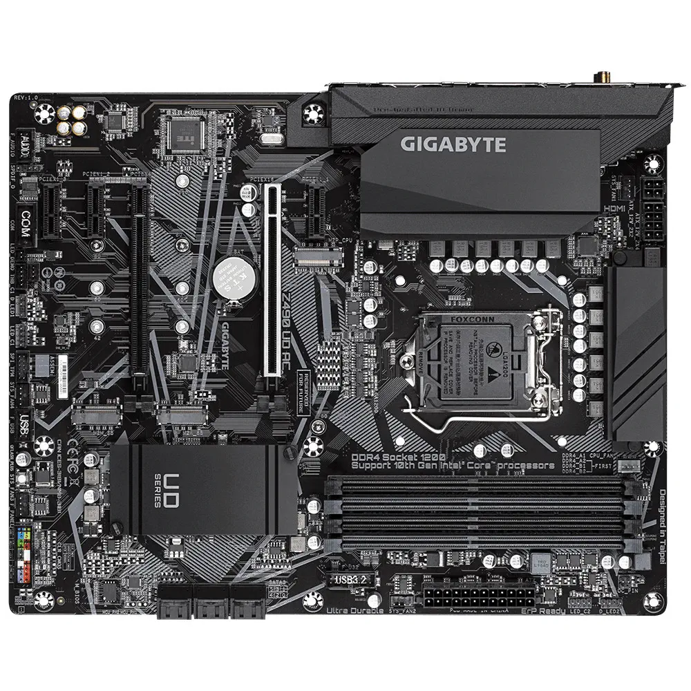 Gigabyte Z490 UD AC Intel Z490 Soket 1200 DDR4 4500(OC)Mhz ATX Gaming (Oyuncu) Anakart