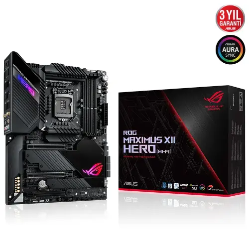 ASUS ROG MAXIMUS XII HERO (WI-FI) Intel Z490 Soket 1200 DDR4 4800(OC)MHz ATX Gaming (Oyuncu) Anakart