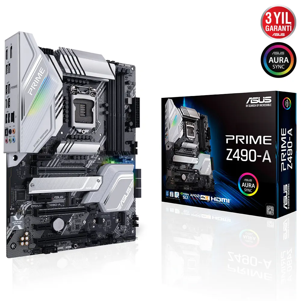 Asus PRIME Z490-A GAMING Intel Z490 Soket 1200 DDR4 4600(OC)MHz ATX Gaming (Oyuncu) Anakart