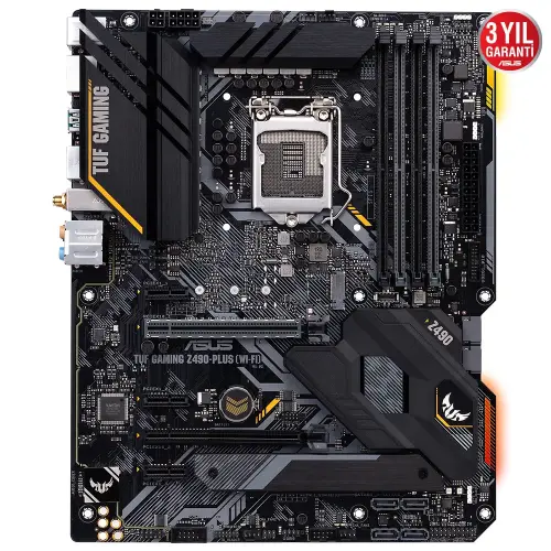 Asus TUF GAMING Z490-PLUS (WI-FI) Intel Z490 Soket 1200 DDR4 4600(OC)MHz ATX Gaming (Oyuncu) Anakart