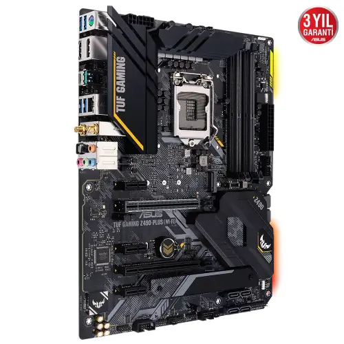 Asus TUF GAMING Z490-PLUS (WI-FI) Intel Z490 Soket 1200 DDR4 4600(OC)MHz ATX Gaming (Oyuncu) Anakart