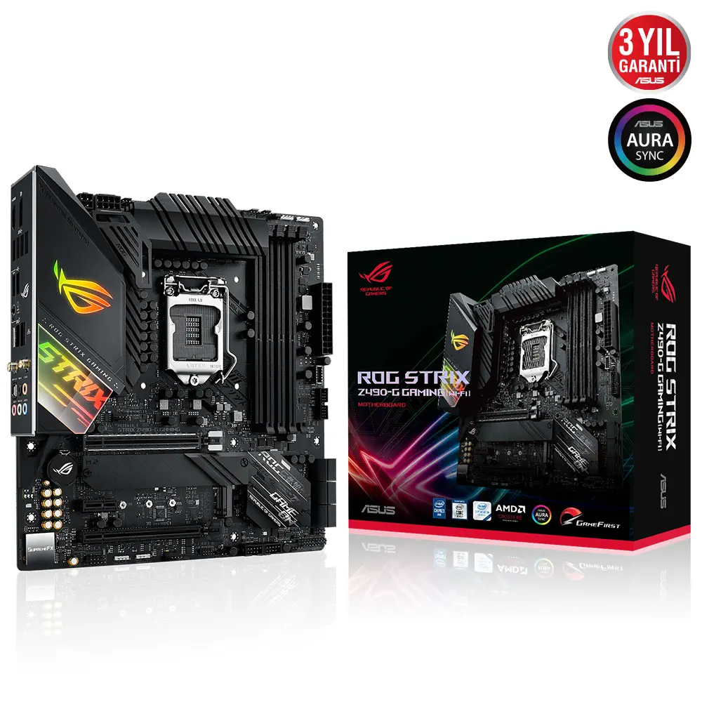 Asus ROG STRIX Z490-G GAMING (WI-FI) Intel Z490 Soket 1200 DDR4 4600(OC)MHz mATX Gaming (Oyuncu) Anakart