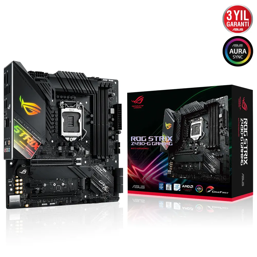 Asus ROG STRIX Z490-G GAMING Intel Z490 Soket 1200 DDR4 4600(OC)MHz mATX Gaming (Oyuncu) Anakart