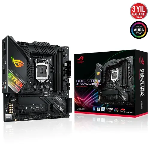 Asus ROG STRIX Z490-G GAMING Intel Z490 Soket 1200 DDR4 4600(OC)MHz mATX Gaming (Oyuncu) Anakart