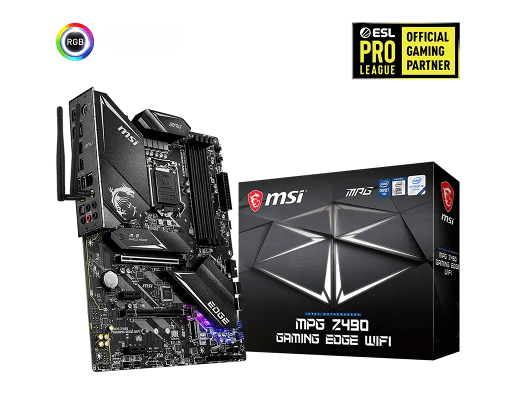 MSI MPG Z490 GAMING EDGE WIFI Intel Z490 Soket 1200 DDR4 4800(OC)MHz ATX Gaming (Oyuncu) Anakart